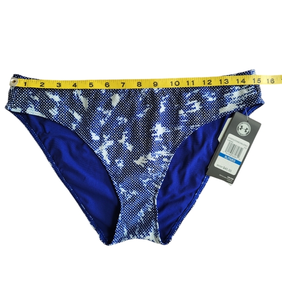 UNDER ARMOUR Blue Threadbone Microthread Printed Bikini Swim Bottom Size XL - Picture 8 of 10